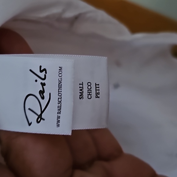 Rails White Whitney Rainbow Twinkle Short Sleeved Buttondown Shirt sz Small - Picture 5 of 7